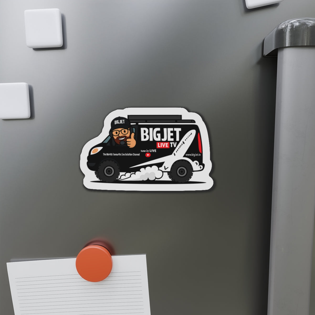 Big Jet TV Van Die-Cut Fridge Magnet