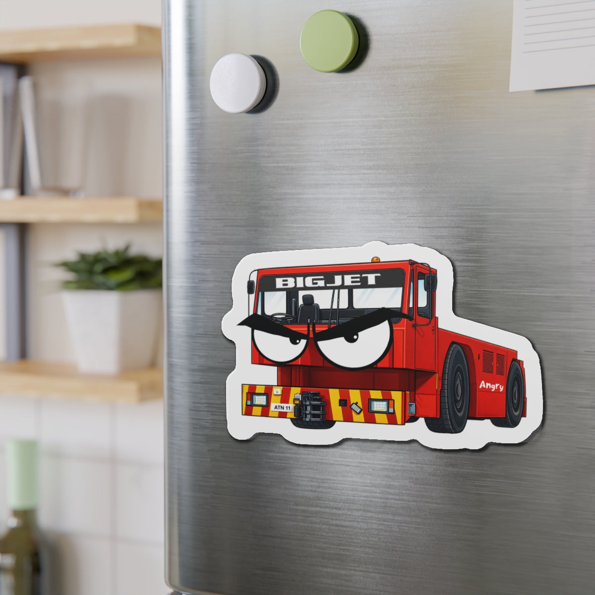 Angry Tug Die-Cut Fridge Magnet
