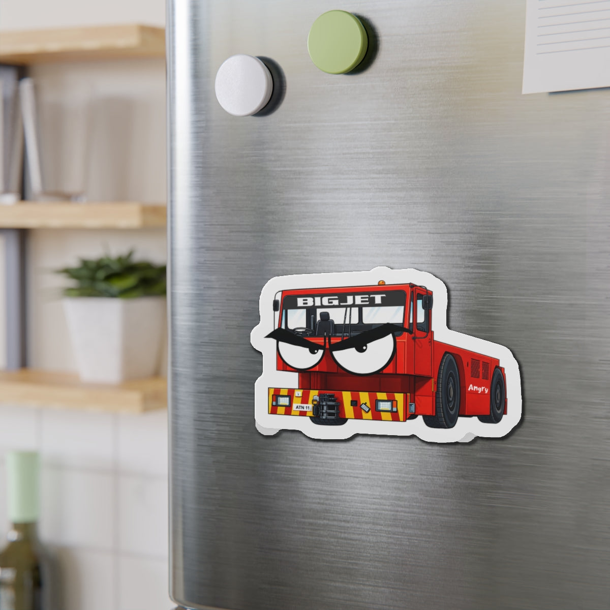 Angry Tug Die-Cut Fridge Magnet