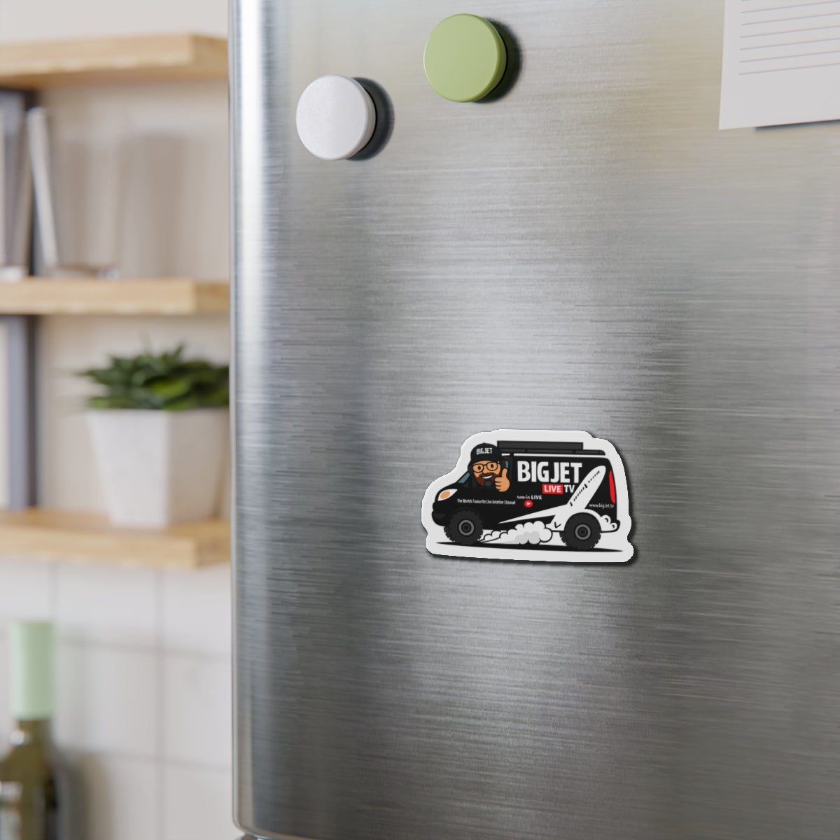 Big Jet TV Van Die-Cut Fridge Magnet
