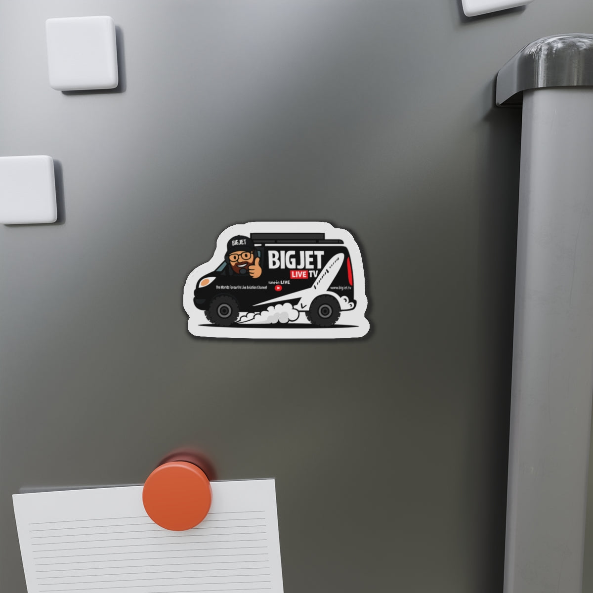 Big Jet TV Van Die-Cut Fridge Magnet