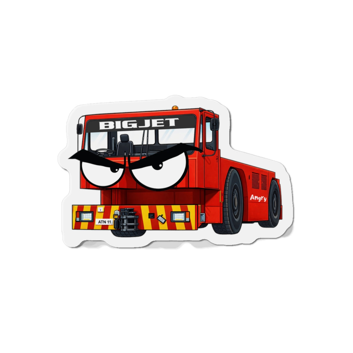 Angry Tug Die-Cut Fridge Magnet