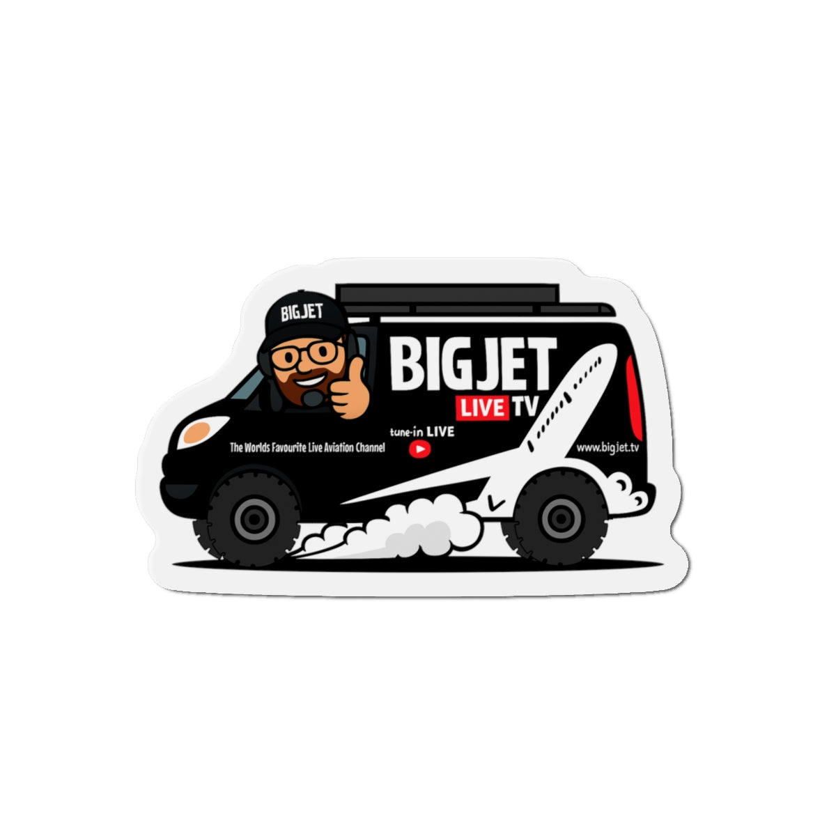 Big Jet TV Van Die-Cut Fridge Magnet