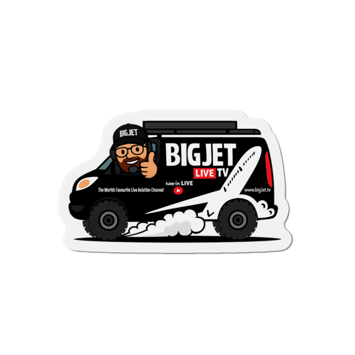 Big Jet TV Van Die-Cut Fridge Magnet